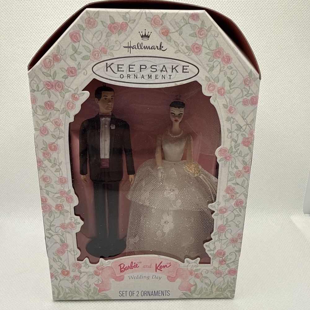1997 Hallmark Keepsake Barbie Ken Wedding Day Ornaments Boxed or Cake Topper